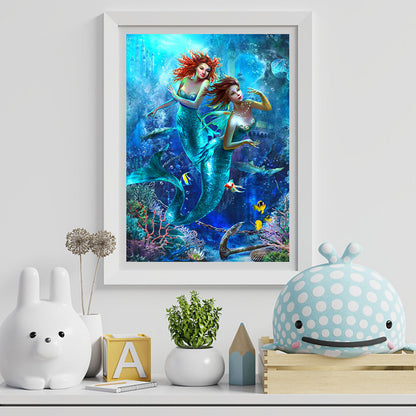 Underwater Mermaid - Full Round Drill Diamond Painting 50*60CM