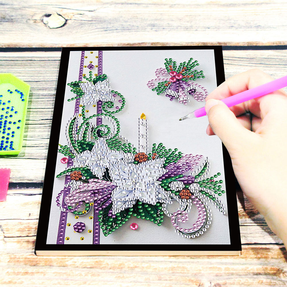 Christmas Style Partial Shaped Drill 50 Pages A5 No Stripe Diamond Painting Book