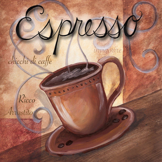 Coffee English Poster - Full Round Drill Diamond Painting 40*40CM