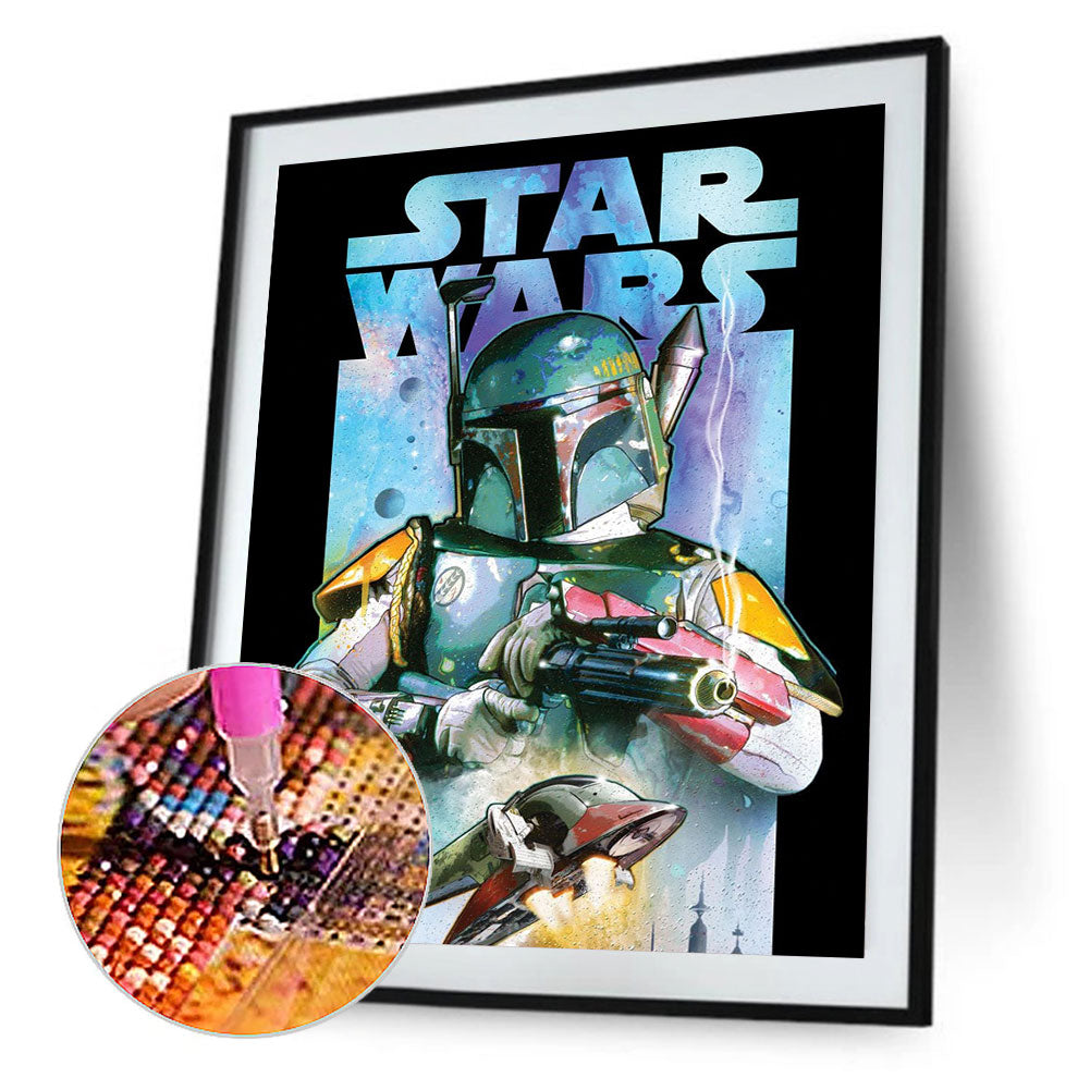 Star Wars Boba Fett - Full Round Drill Diamond Painting 30*40CM