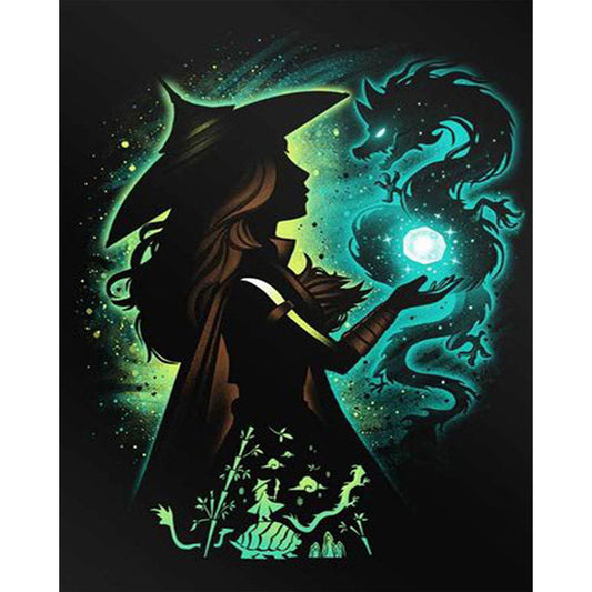 Silhouette Dragon Warrior - Full Square Drill Diamond Painting 40*50CM