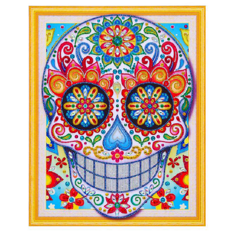 Colorful Skull - Special Shaped Drill Diamond Paiting 40*50CM