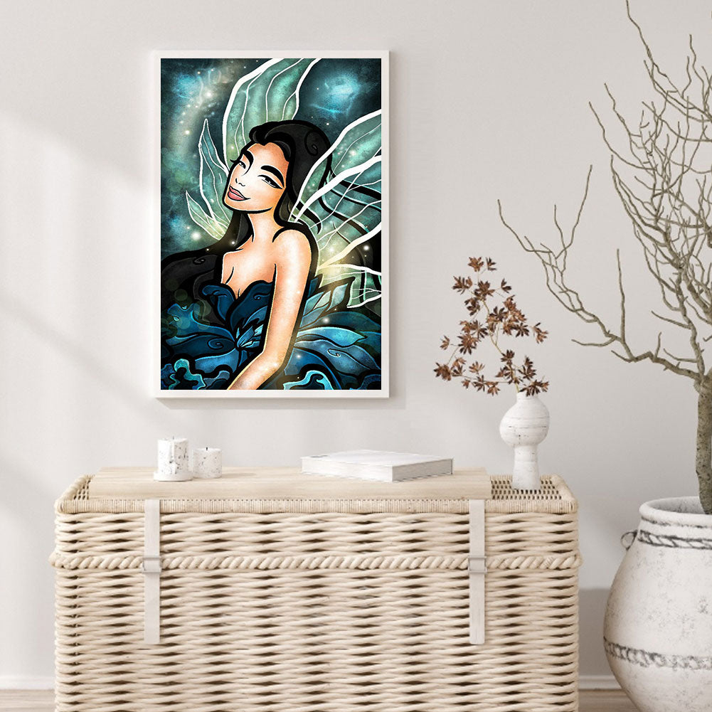 Winged Angel Girl - Full Round Drill Diamond Painting 30*50CM