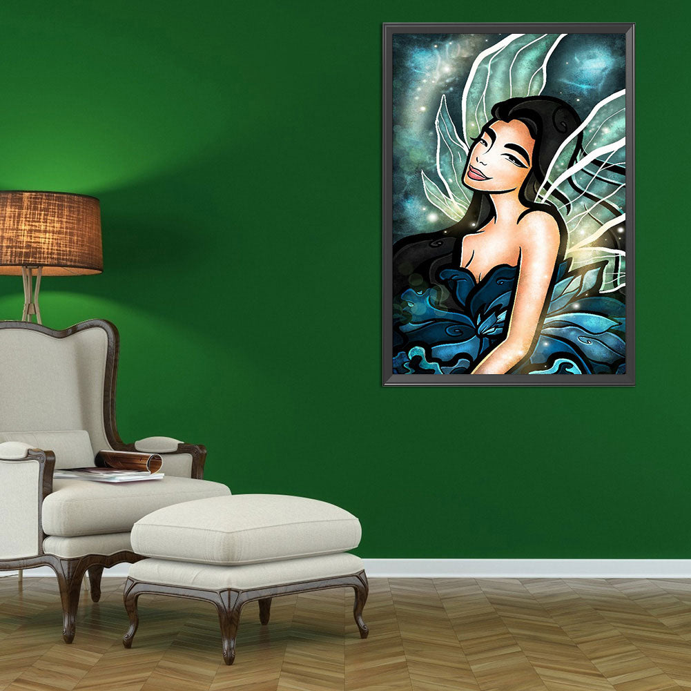 Winged Angel Girl - Full Round Drill Diamond Painting 30*50CM