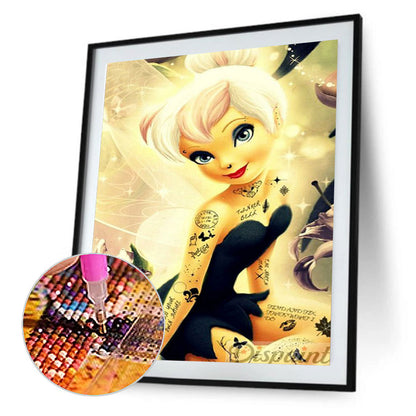 Tinker Bell In Black Tube Top Dress - Full Round Drill Diamond Painting 40*50CM