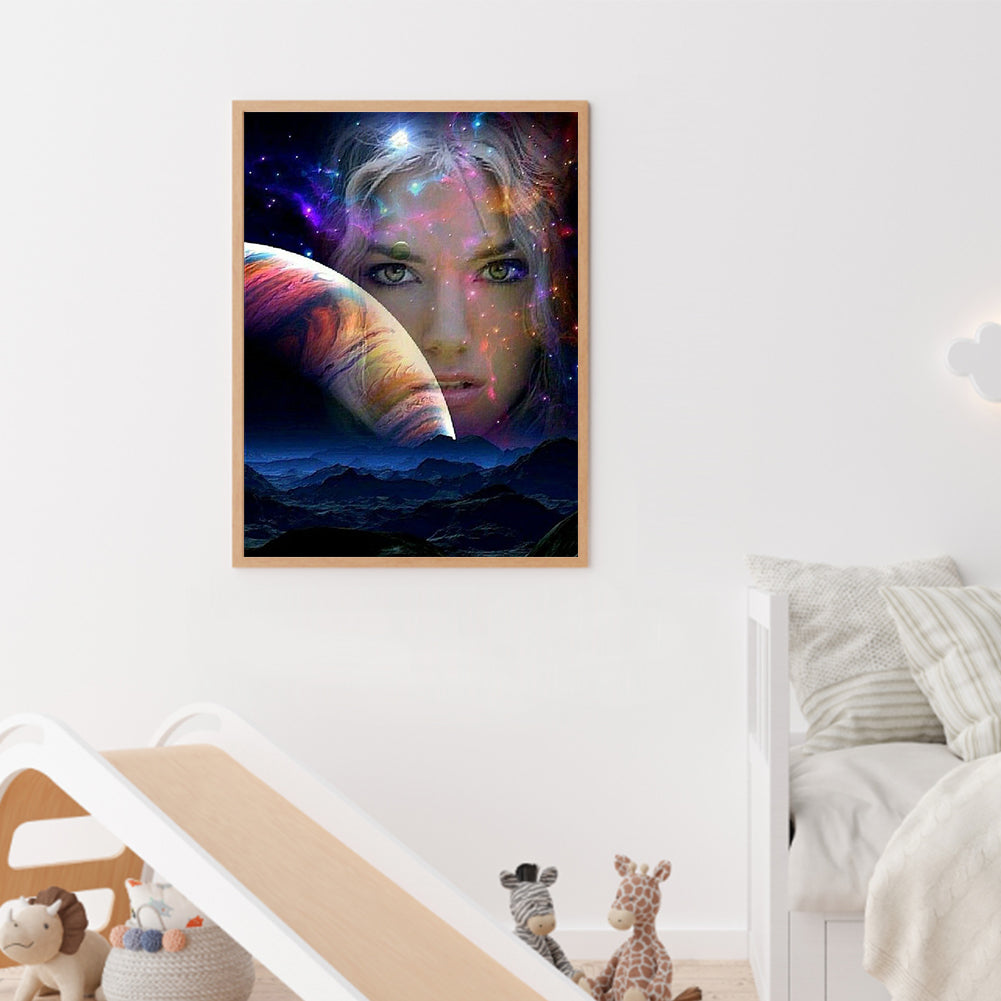 Planet Girl - Full Square Drill Diamond Painting 30*40CM