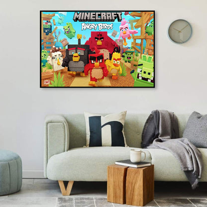 Pc Game - Minecraft Angry Birds - Full Round Drill Diamond Painting 60*35CM