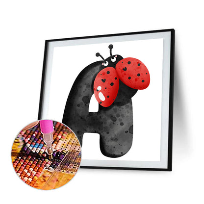 Ladybug Letter A - Full Square Drill Diamond Painting 50*50CM