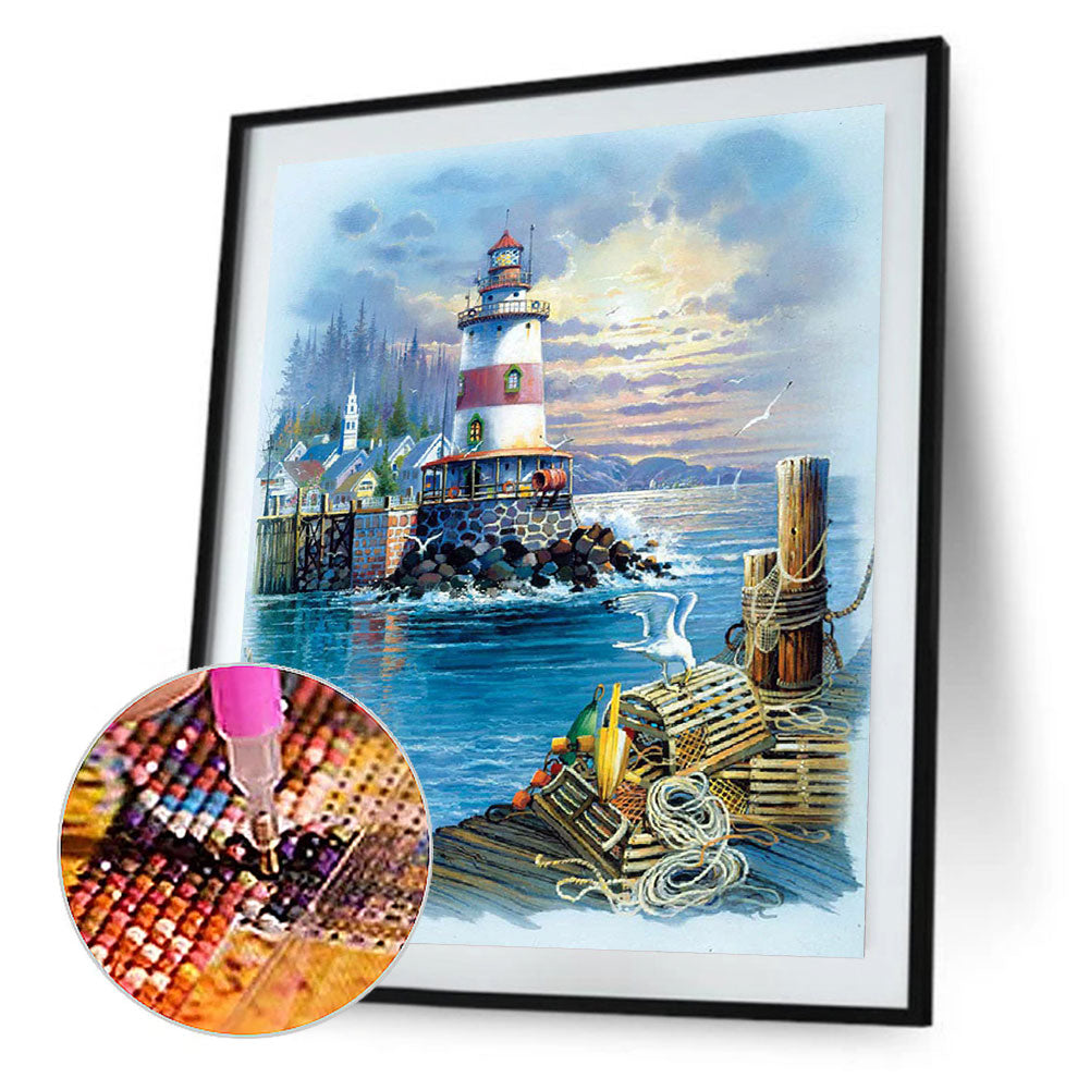 Seaside Lighthouse - Full Square Drill Diamond Painting 40*50CM