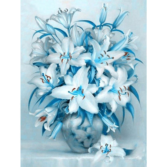 Blue Lily - Full Square Drill Diamond Painting 40*50CM