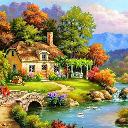 Garden House - Full Square Drill Diamond Painting 30*30CM