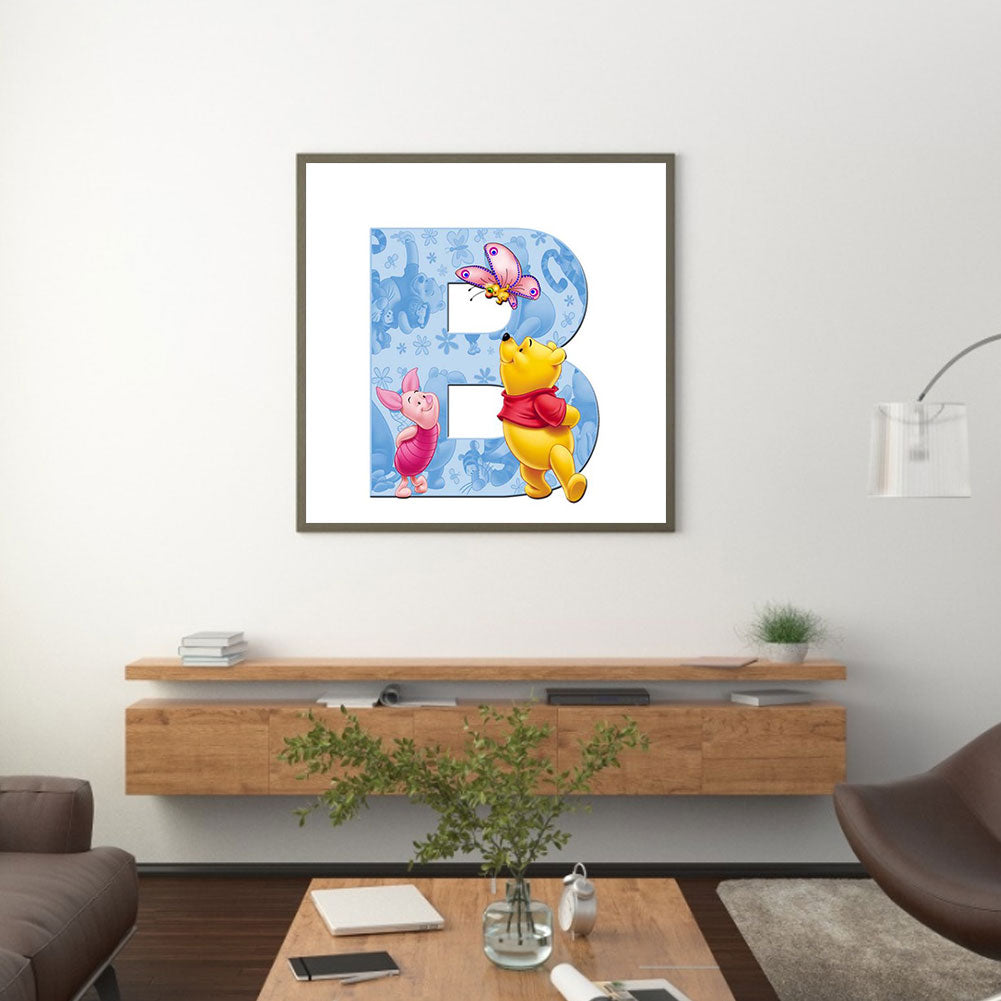 Pooh Letter B - Full Square Drill Diamond Painting 30*30CM