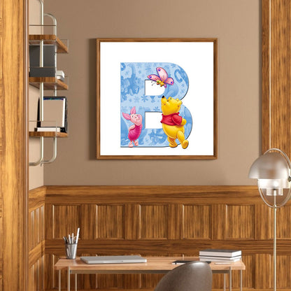 Pooh Letter B - Full Square Drill Diamond Painting 30*30CM