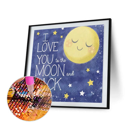 Good Night Moon Calligraphy And Painting - Full Square Drill Diamond Painting 30*30CM