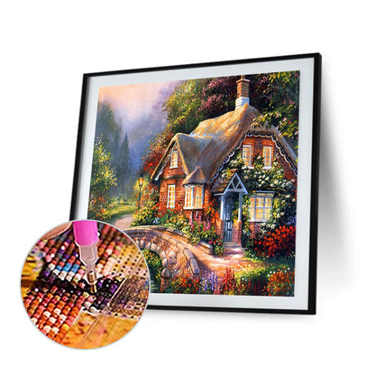 Thomas Kinkade Oil Painting Country House - Full Round Drill Diamond Painting 50*50CM