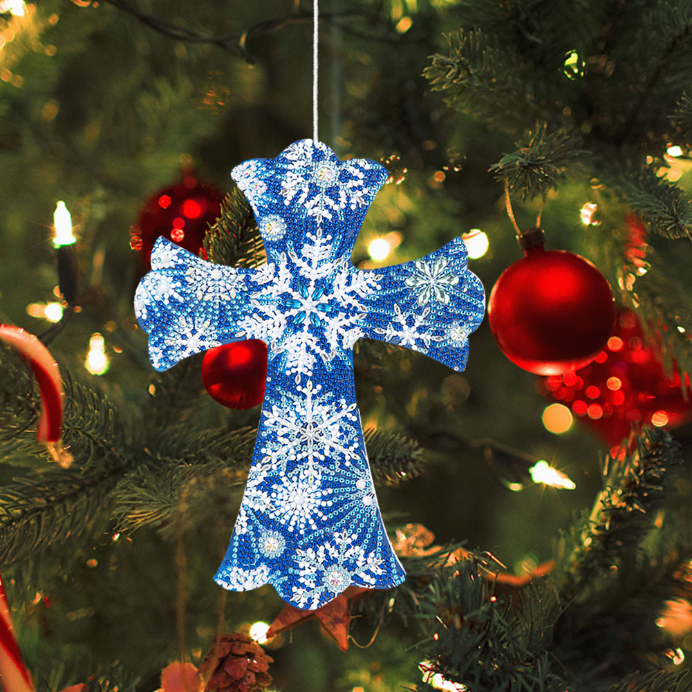 DIY Creative Cross Christmas Home Decoration Pendant Single-Sided Point Drill