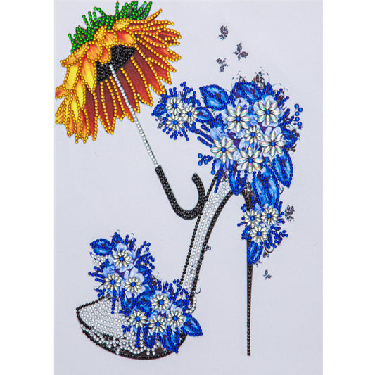 Sunflower Umbrella High Heels - Special Shaped Drill Diamond Paiting 30*40CM