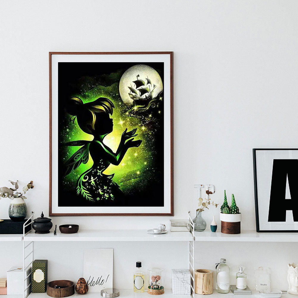 Disney Princess Silhouette - Full Round Drill Diamond Painting 40*50CM