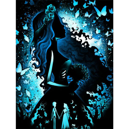 Disney Princess Silhouette - Full Round Drill Diamond Painting 40*50CM