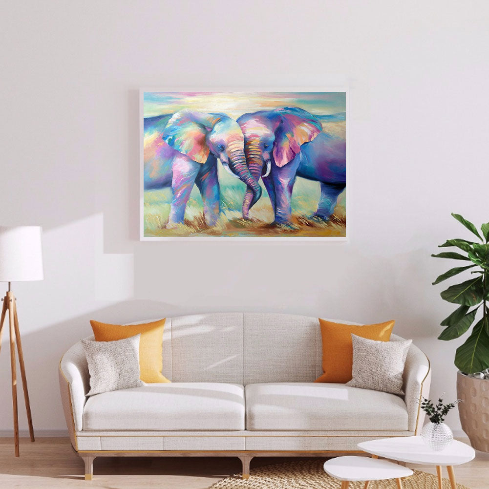 Big Blue Elephant - Full Round Drill Diamond Painting 50*40CM