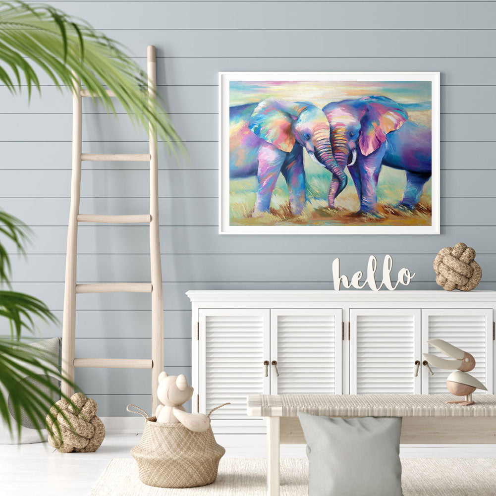 Big Blue Elephant - Full Round Drill Diamond Painting 50*40CM