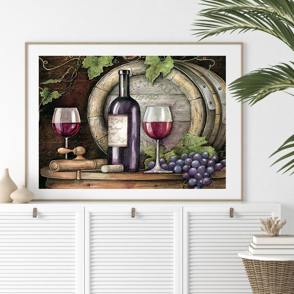 Granny'S Suit Wine Glass Bucket - Full Round Drill Diamond Painting 50*40CM