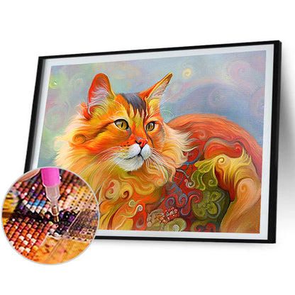 Colorful Norwegian Forest Cat - Full Round Drill Diamond Painting 50*40CM