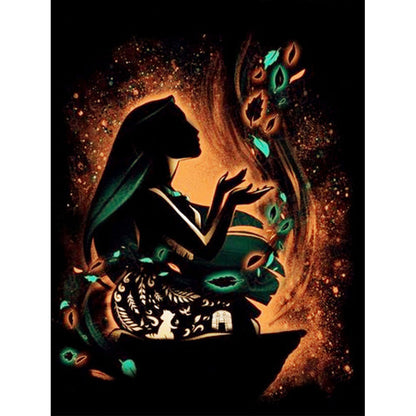 Pocahontas Silhouette - Full Square Drill Diamond Painting 30*40CM