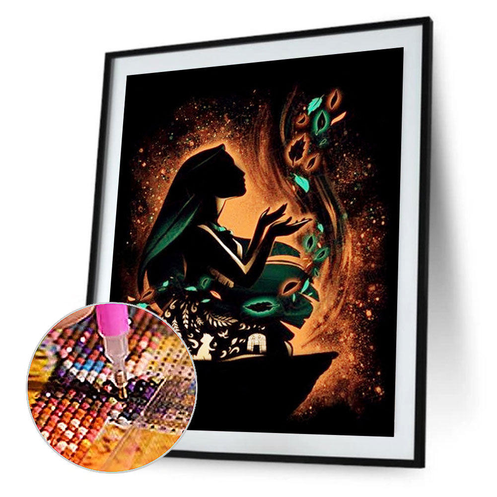 Pocahontas Silhouette - Full Square Drill Diamond Painting 30*40CM