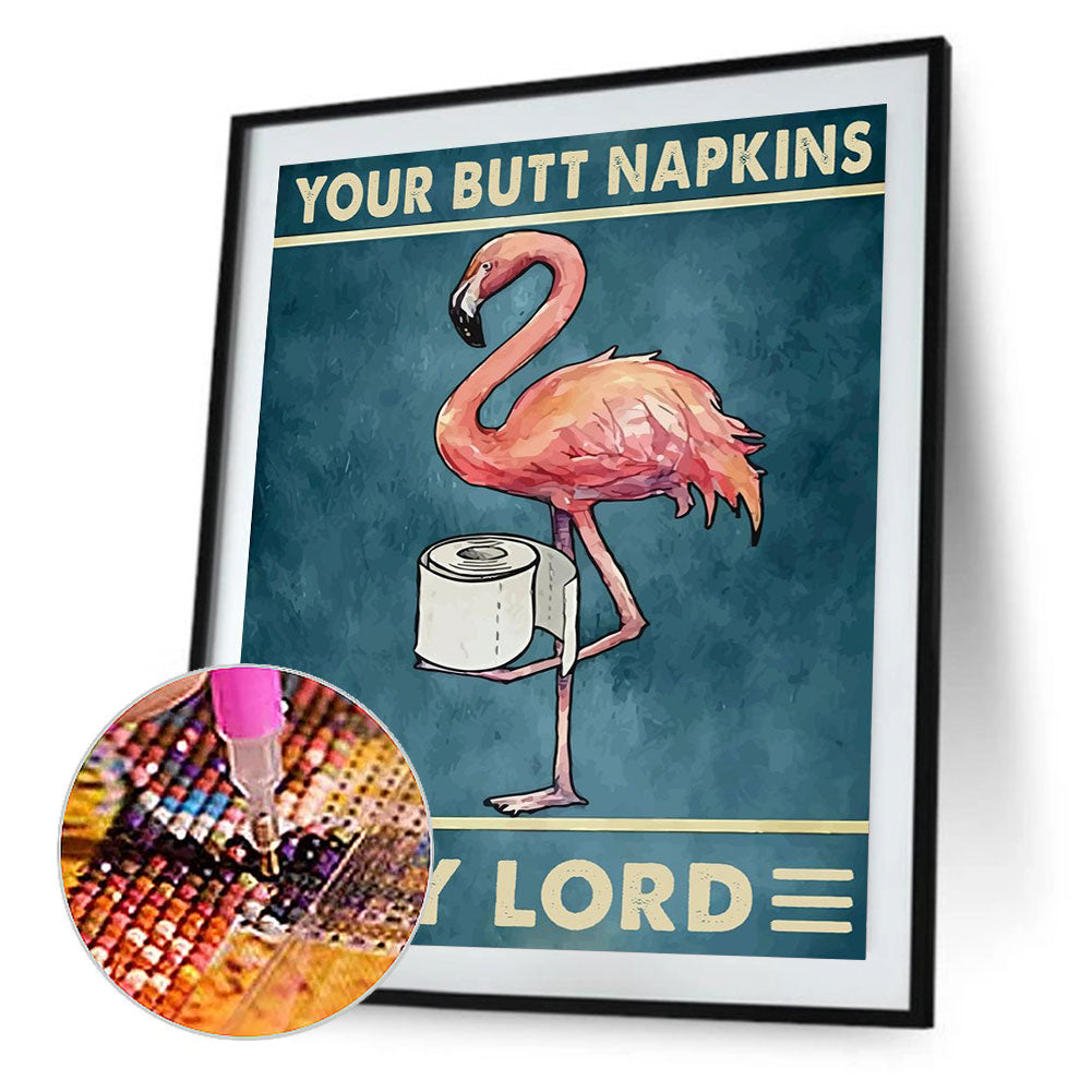 Flamingo Poster Painting - Full Round Drill Diamond Painting 30*40CM