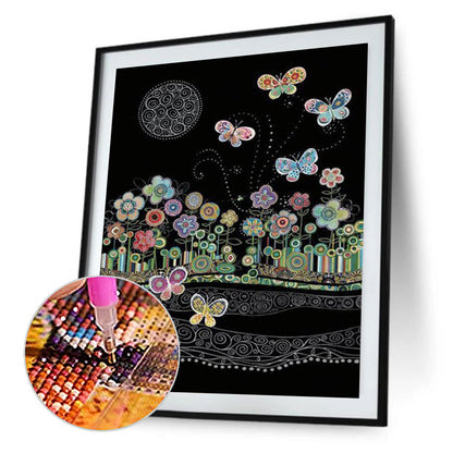 Impression Painting Of Butterfly Bushes - Full Round Drill Diamond Painting 30*40CM