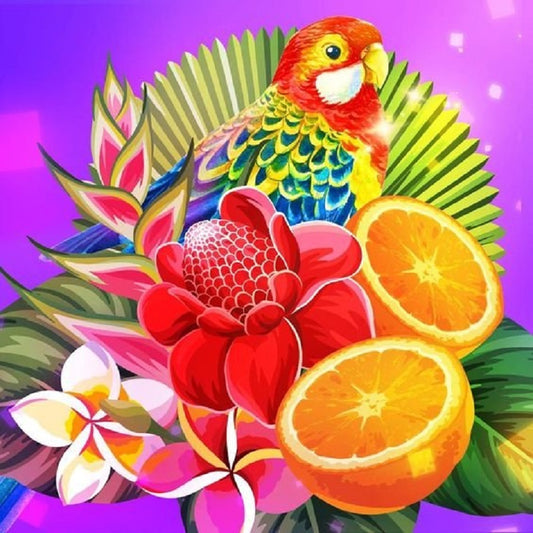 Fruit Color Parrot - Full Round Drill Diamond Painting 30*30CM