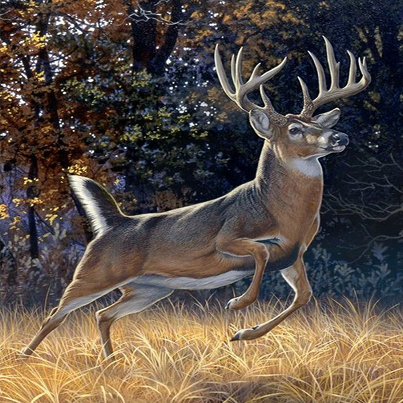 Running Elk - Full Square Drill Diamond Painting 50*60CM