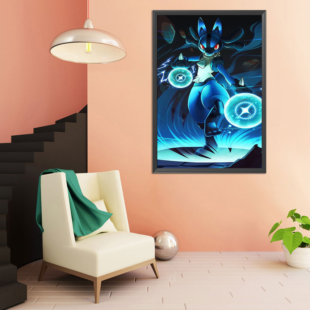 Pok¨¦mon Lucario - Full Round Drill Diamond Painting 30*50CM