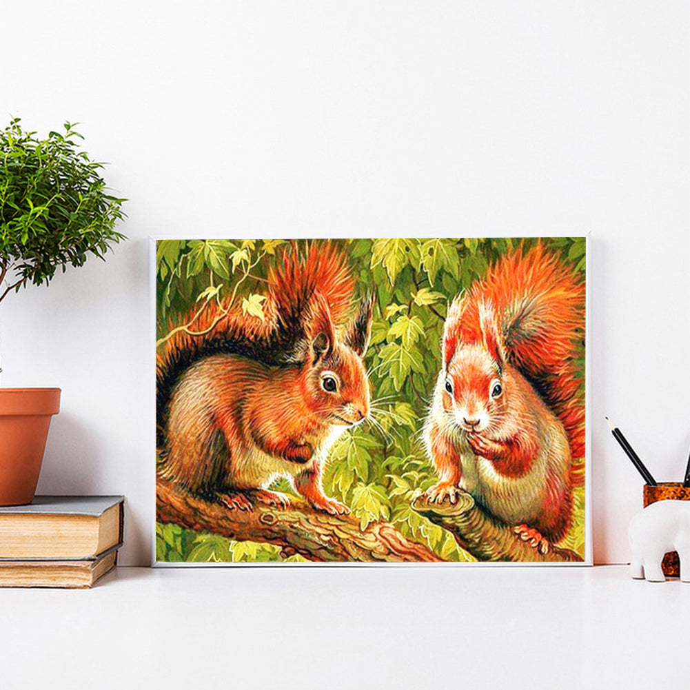 Forest Squirrel - Full Square Drill Diamond Painting 40*30CM