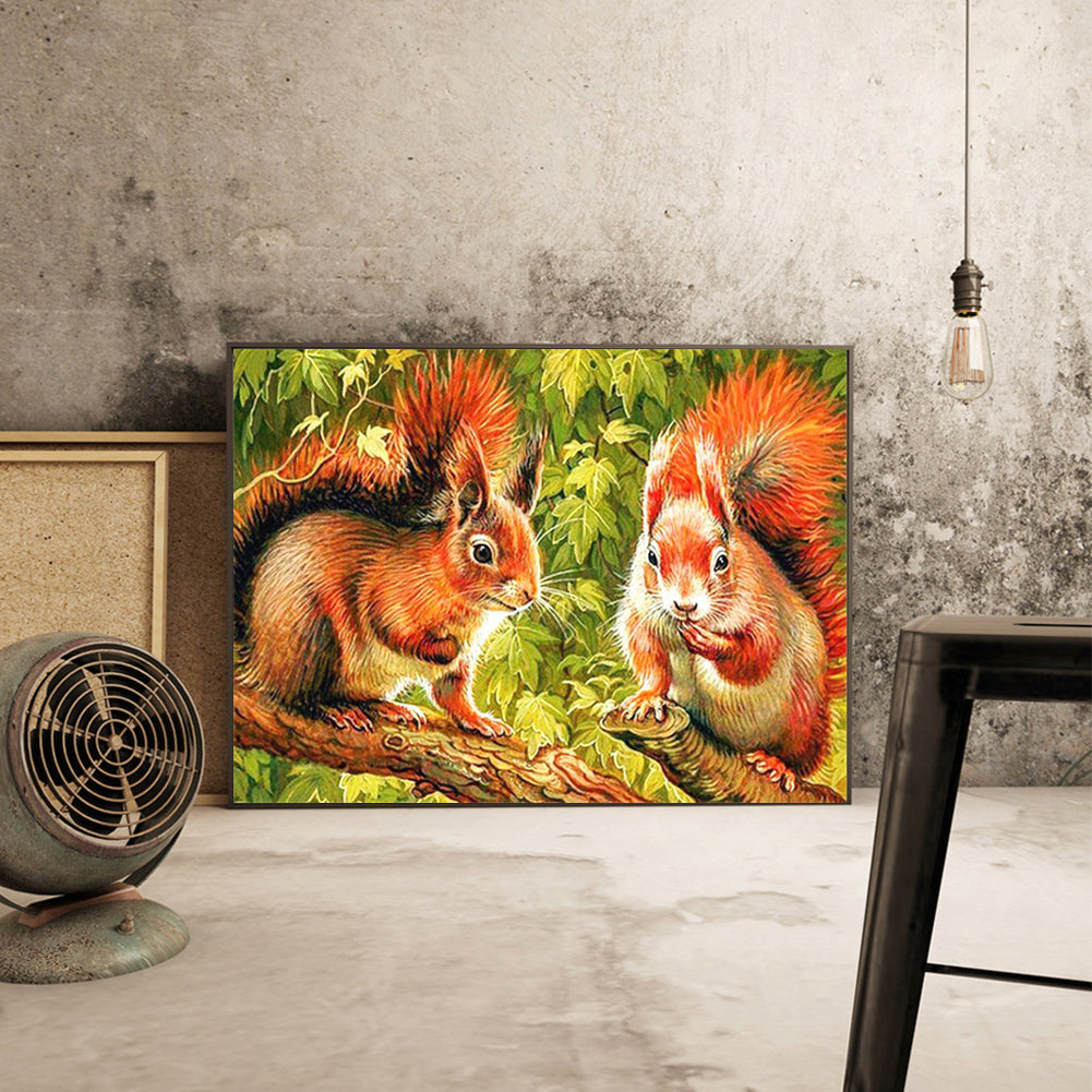 Forest Squirrel - Full Square Drill Diamond Painting 40*30CM