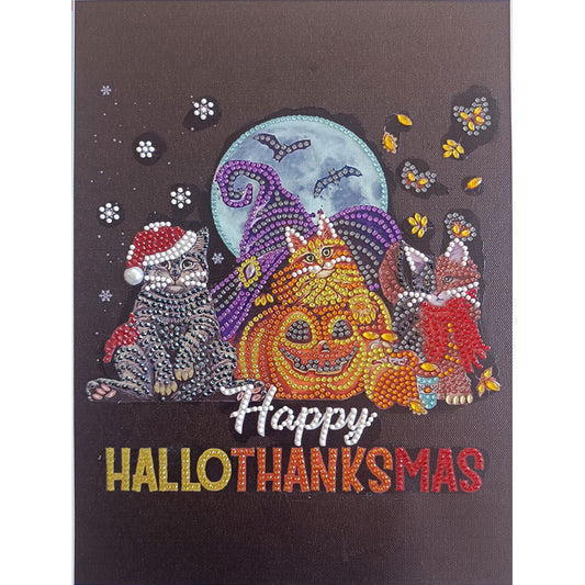 Halloween Christmas Thanksgiving Cat - Special Shaped Drill Diamond Paiting 30*40CM