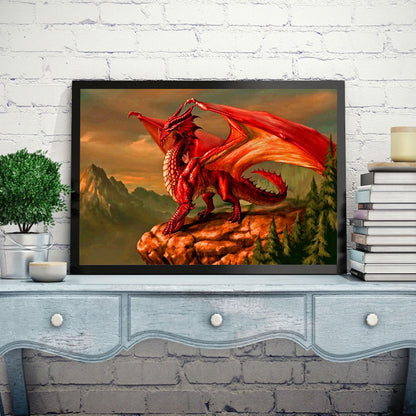 Red Pterosaur - Full Round Drill Diamond Painting 50*40CM