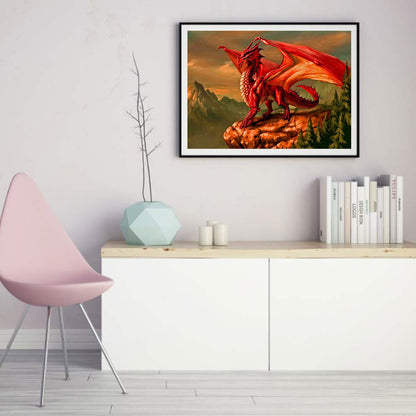 Red Pterosaur - Full Round Drill Diamond Painting 50*40CM