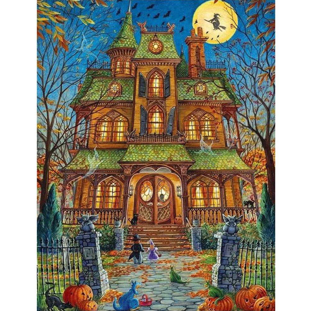 Nightmare Castle Before Christmas - Full Round Drill Diamond Painting 55*70CM