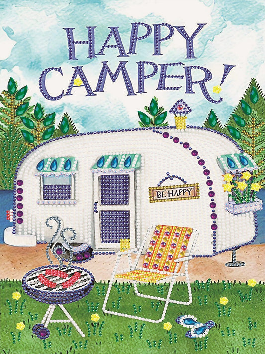 Happy Camping Bus - Special Shaped Drill Diamond Paiting 30*40CM
