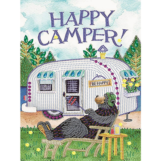 Happy Camping Bus - Special Shaped Drill Diamond Paiting 30*40CM