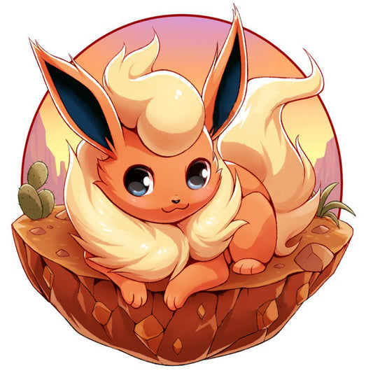 Pok¨¦mon Eevee - Full Round Drill Diamond Painting 30*30CM