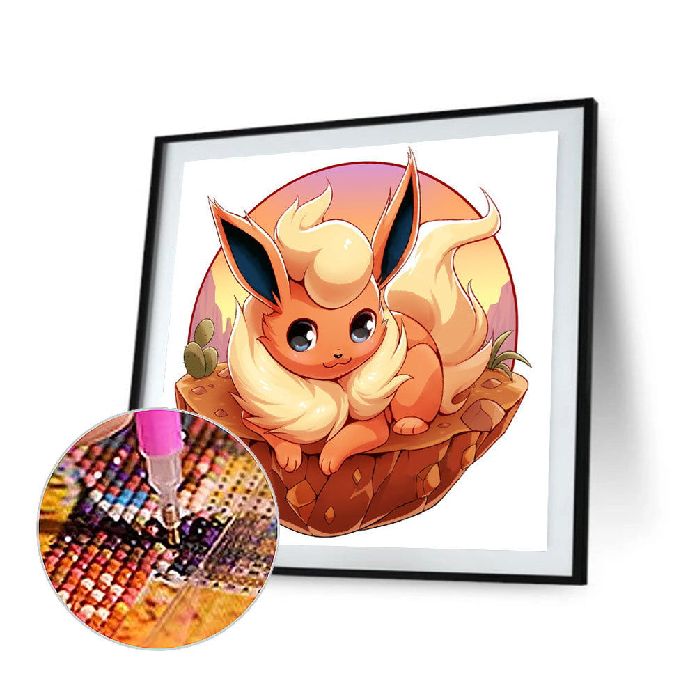 Pok¨¦mon Eevee - Full Round Drill Diamond Painting 30*30CM