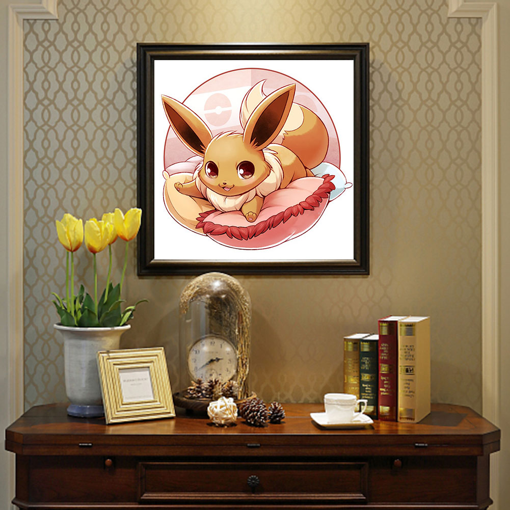 Pok¨¦mon Eevee - Full Round Drill Diamond Painting 30*30CM