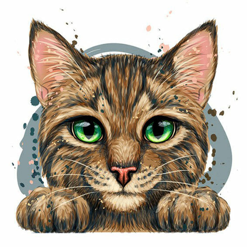 Cat - Full Round Drill Diamond Painting 30*30CM