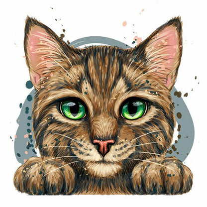 Cat - Full Round Drill Diamond Painting 30*30CM