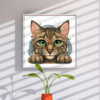 Cat - Full Round Drill Diamond Painting 30*30CM