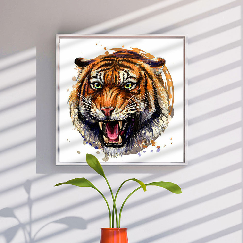 Roaring Tiger - Full Round Drill Diamond Painting 30*30CM