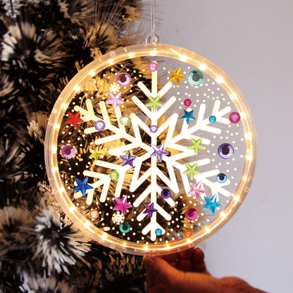 Christmas Small Round Light Festive Party Atmosphere Lighting Decoration 16x16cm